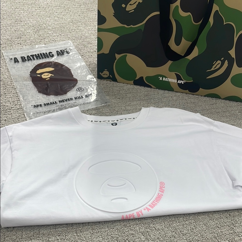 A Bathing Ape White T-Shirt , new with original bag. Men’s XS